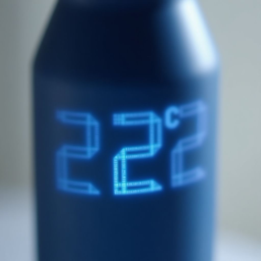 Temperature tracking display on CloudSip bottle